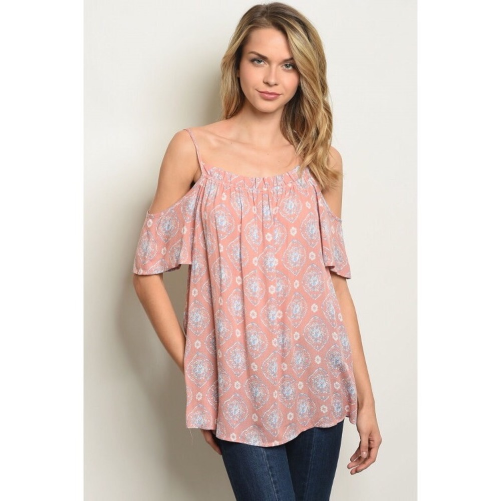 cold shoulder flowy tunic top